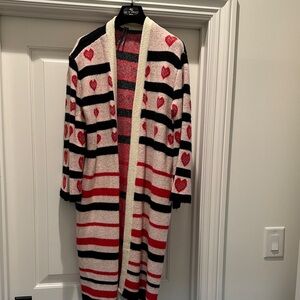 Anthropologie Black and Red Striped Cardigan